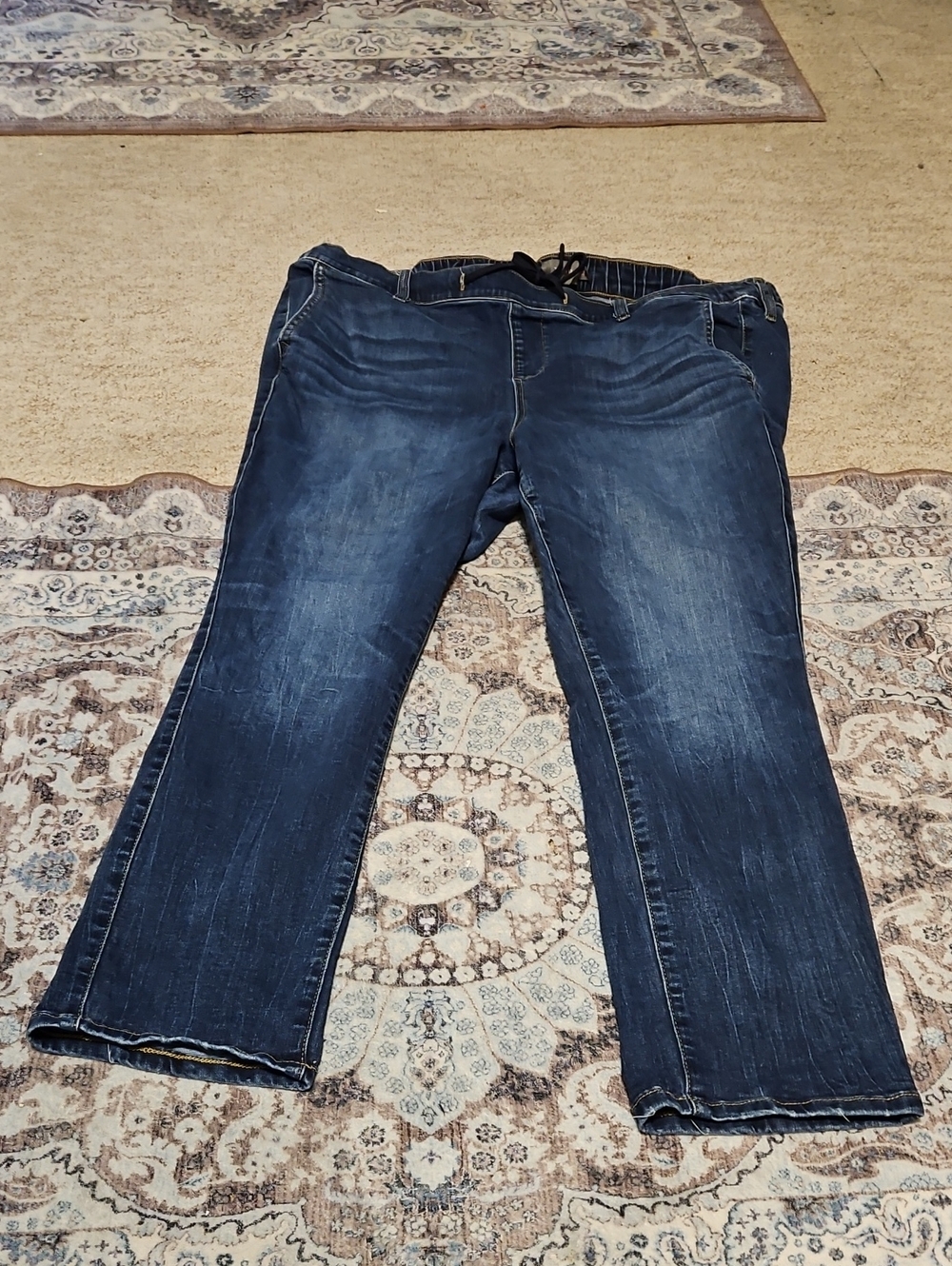 torrid Dark Blue WeekendBoyfriend Straight Drawstring Waist Jeans